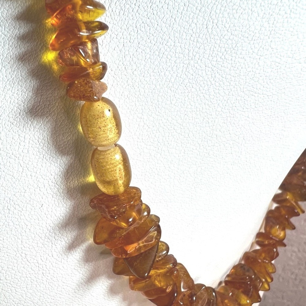 Vintage Baltic Amber Nugget Necklace Honey Yellow Cognac Barrel Clasp 31g 16 - Picture 11 of 11